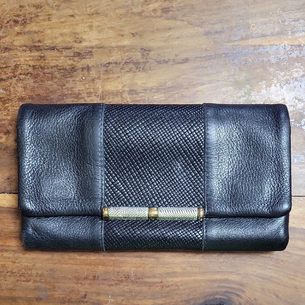 Black Leather Brighton Wallet